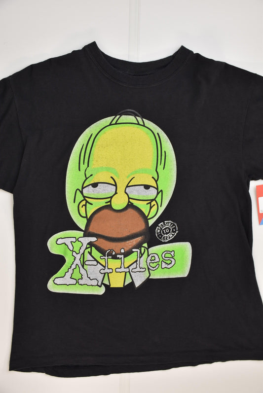 90s Simpsons X-Files T-shirt (S)